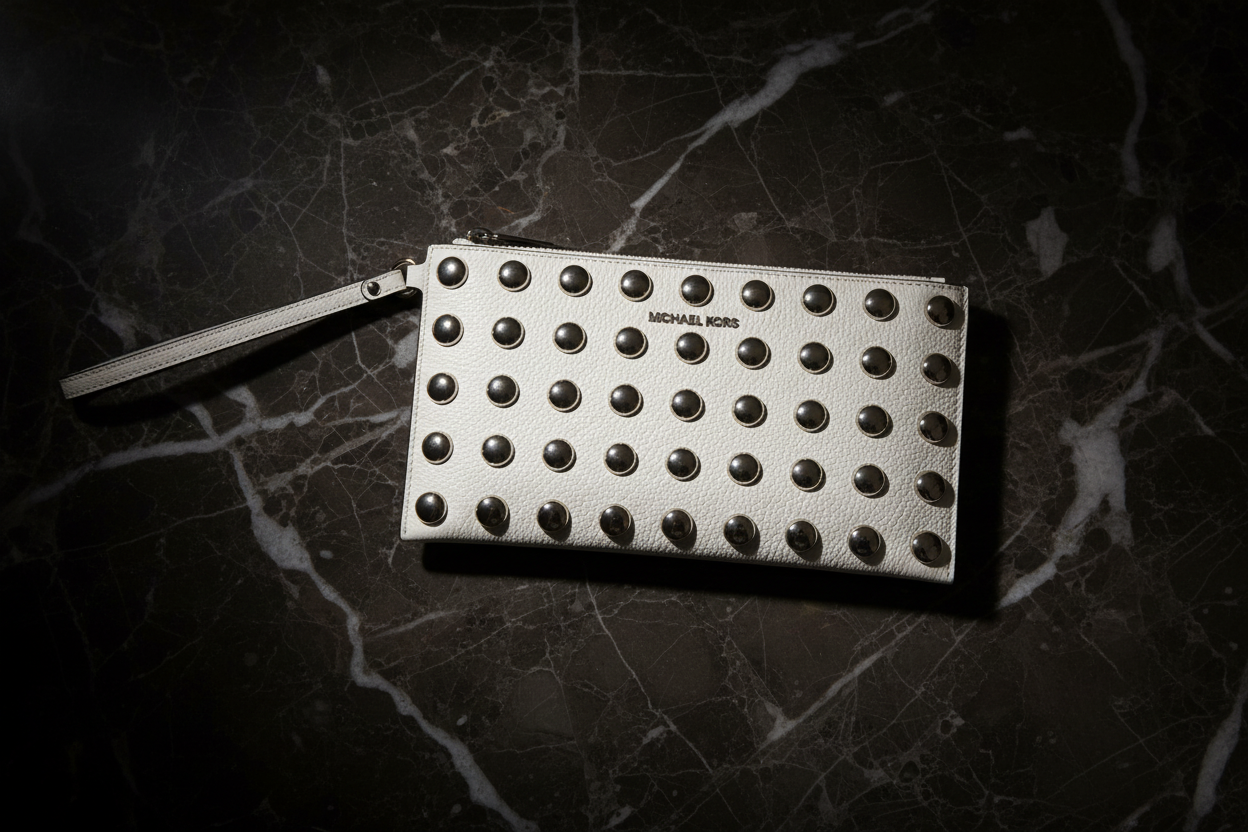 Bílá kožená psací kabelka Michael Kors