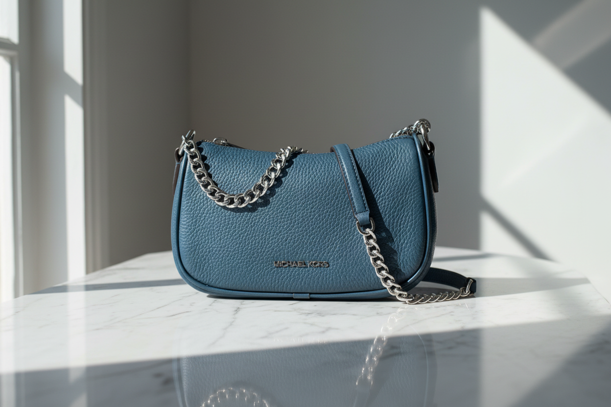 Michael Kors Blå Päls Axelväska