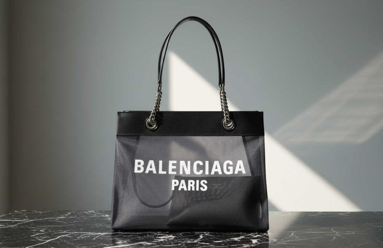 Balenciaga svart polyesterväska