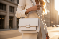 Michael Kors White Leather Shoulder Bag