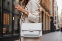 Michael Kors White Leather Shoulder Bag
