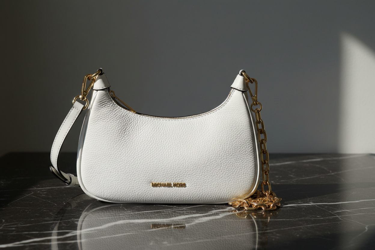 Bílá kožená taška přes rameno Michael Kors