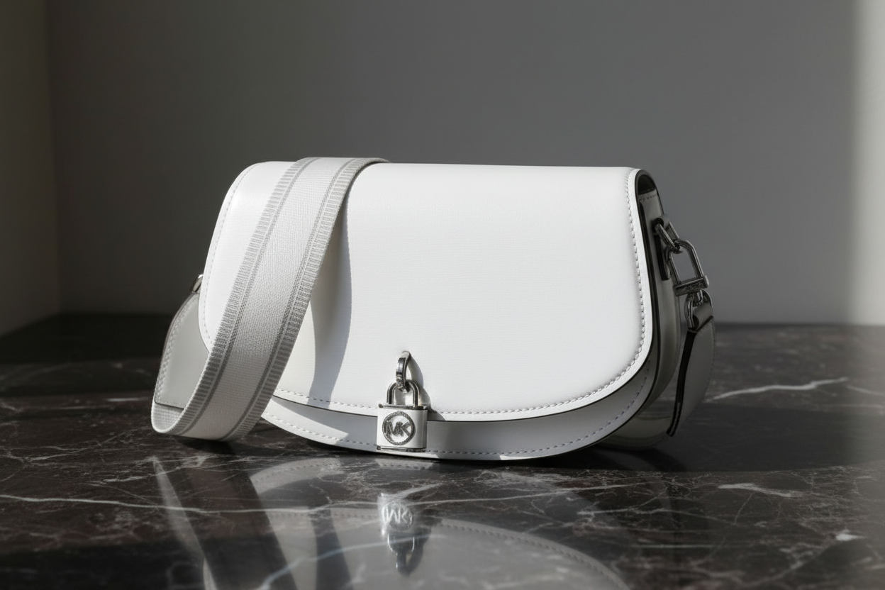 Bílá kožená taška přes rameno Michael Kors