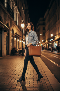 Hnědá plátěná taška Michael Kors