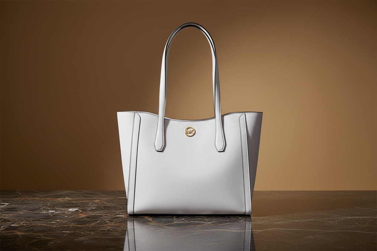 Michael Kors vit tygväska