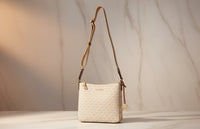 Michael Kors Beige Canvas Crossbody Bag