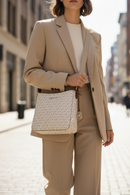 Michael Kors Beige Canvas Crossbody Bag