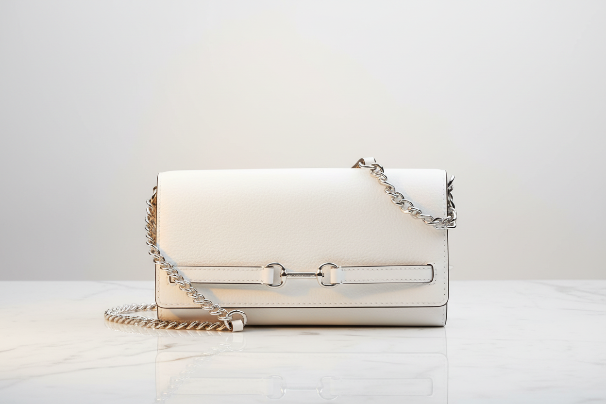 Michael Kors vit axelväska