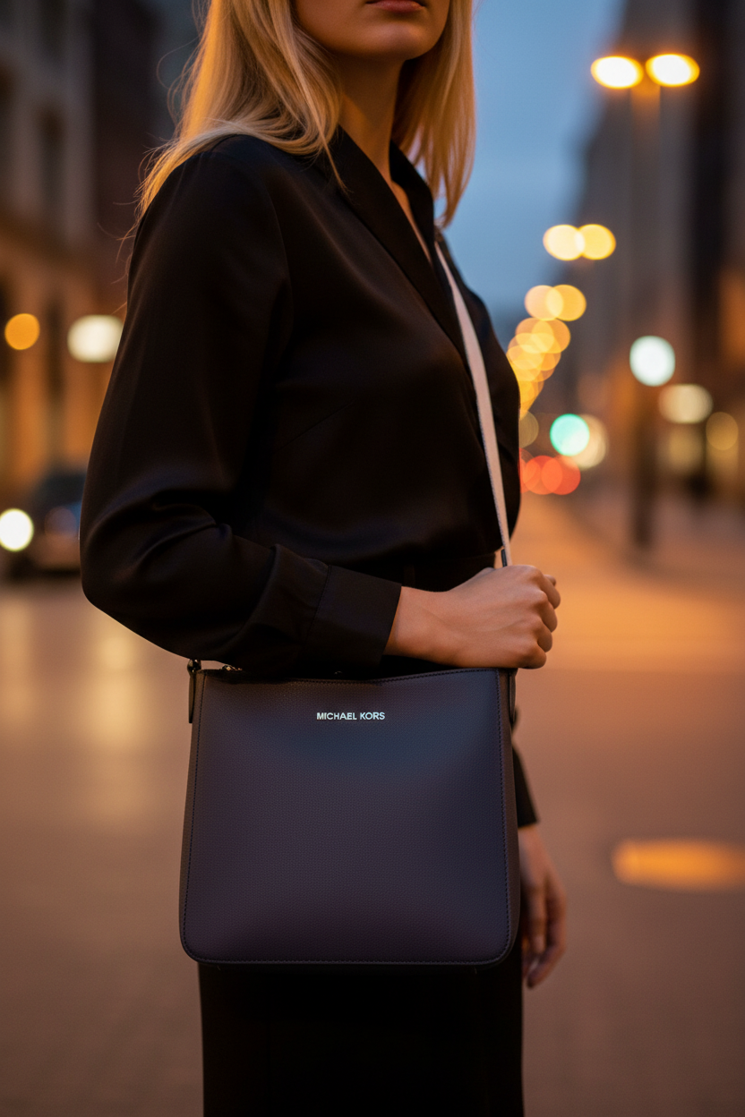 Michael Kors Blue Canvas Crossbody Bag