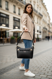 Dámská kabelka Guess Jeans z černého polyuretanu