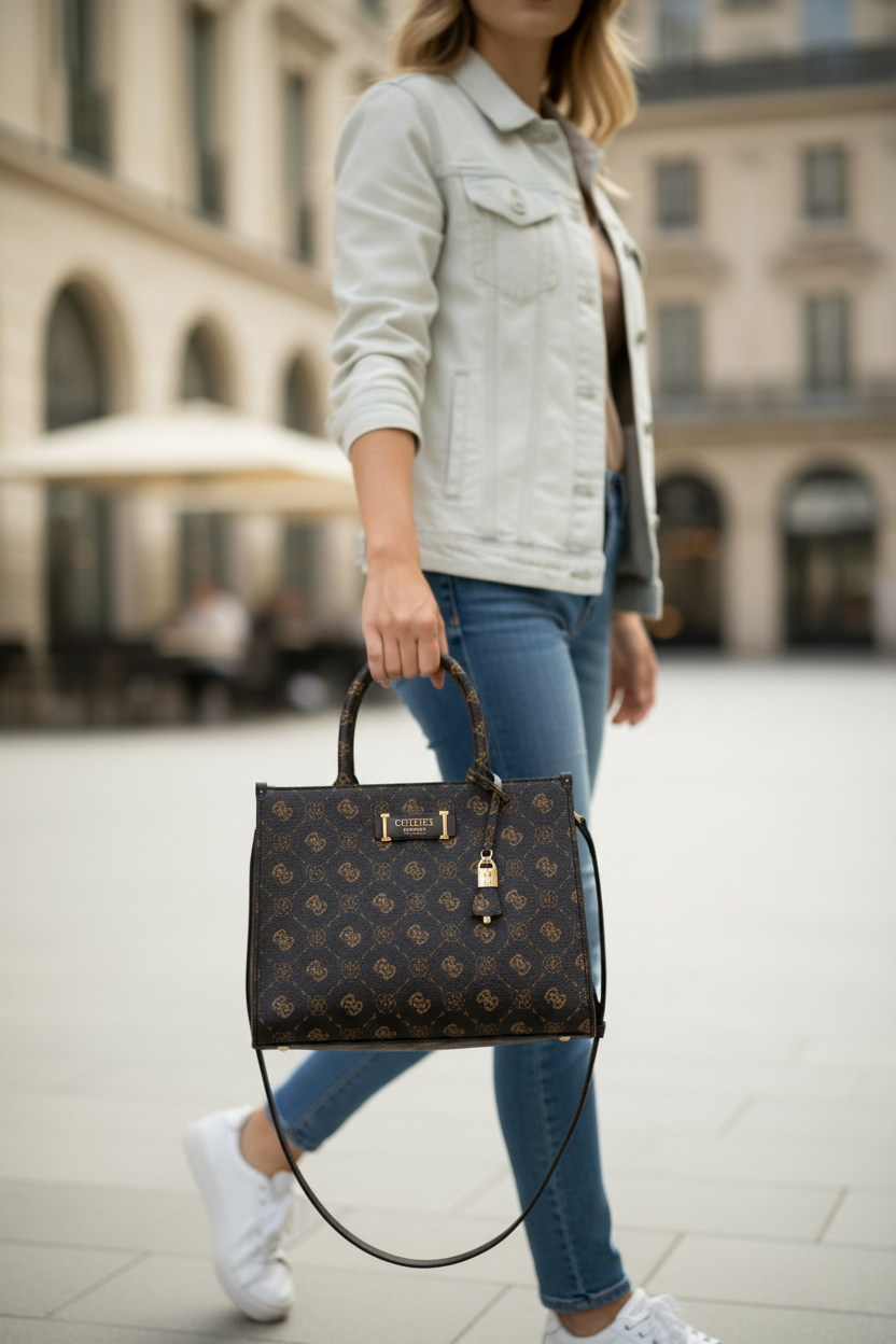 Dámská kabelka Guess Jeans Marrone z polyuretanu