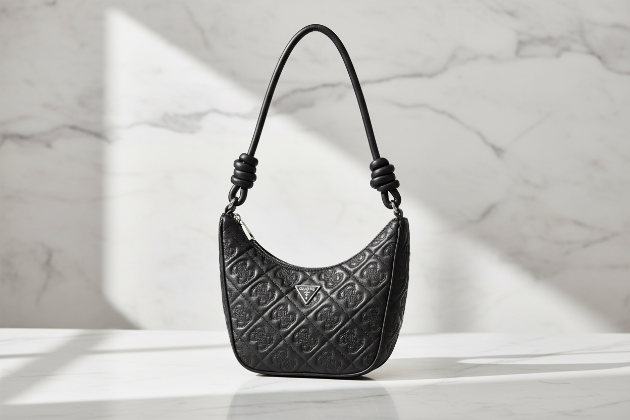 Guess Jeans svart polyuretan handväska för kvinnor