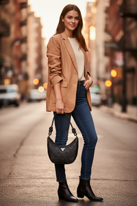 Guess Jeans svart polyuretan handväska för kvinnor