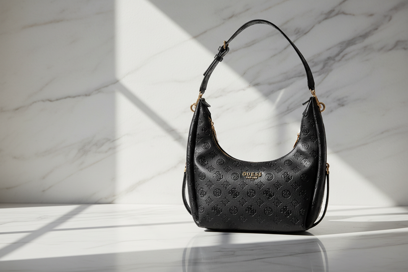 Guess Jeans svart polyuretan damhandväska