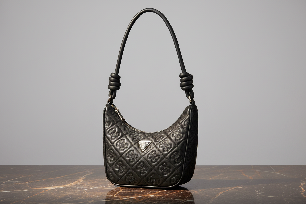 Guess Jeans svart polyuretan handväska för kvinnor