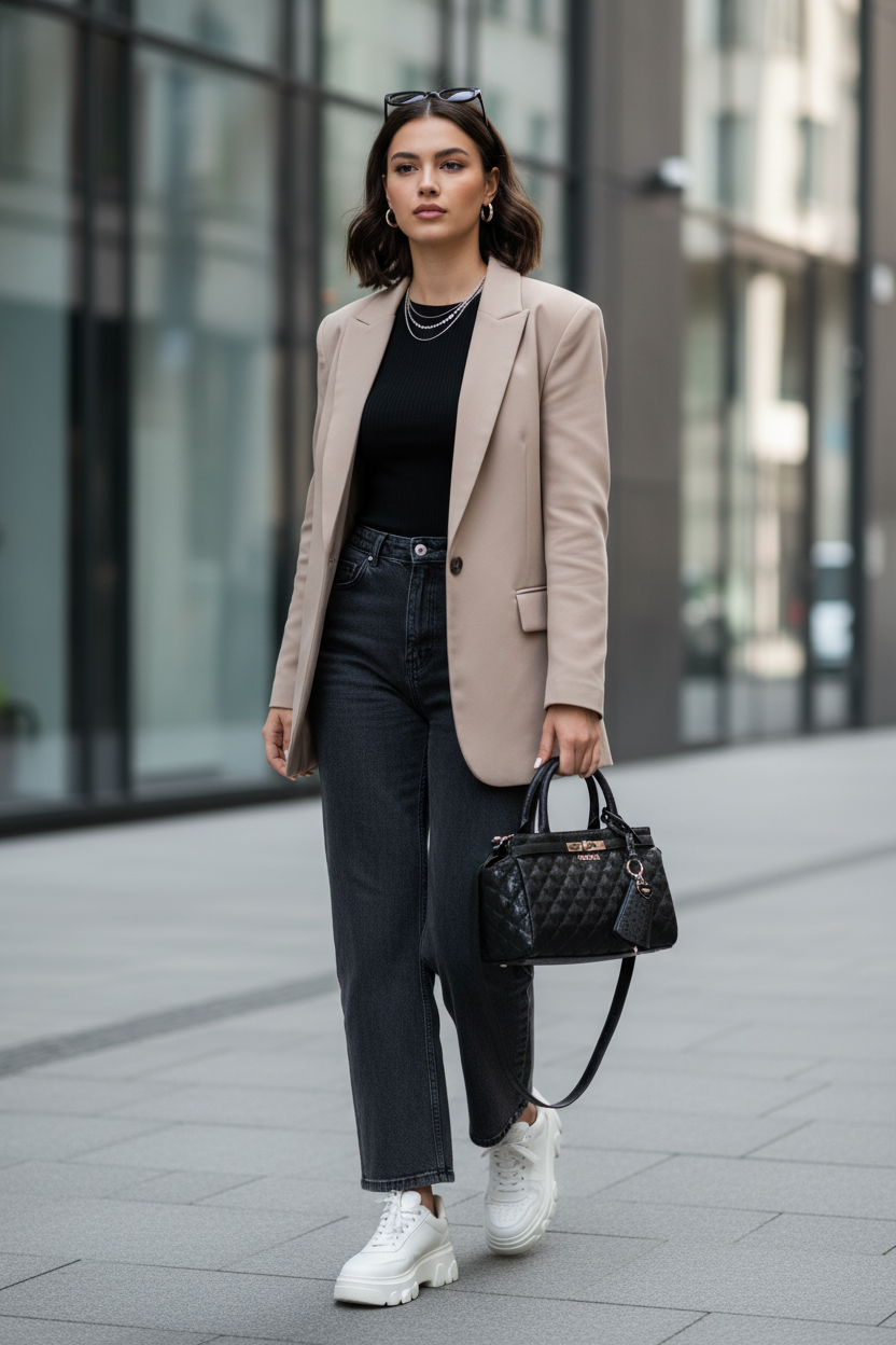 Dámská kabelka Guess Jeans z černého polyuretanu