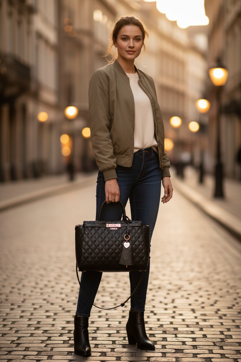 Guess Jeans svart damhandväska