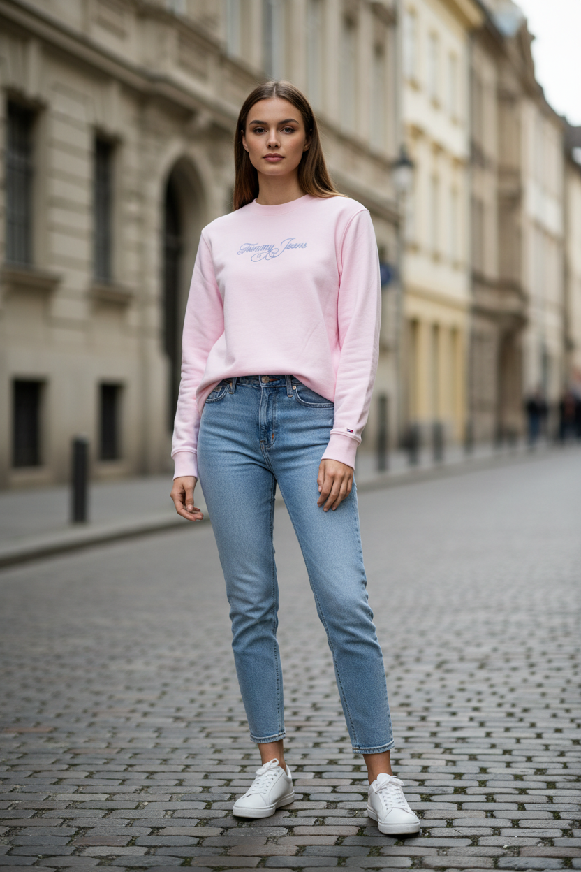 Tommy Hilfiger Rosa Cotton Women Sweatshirt
