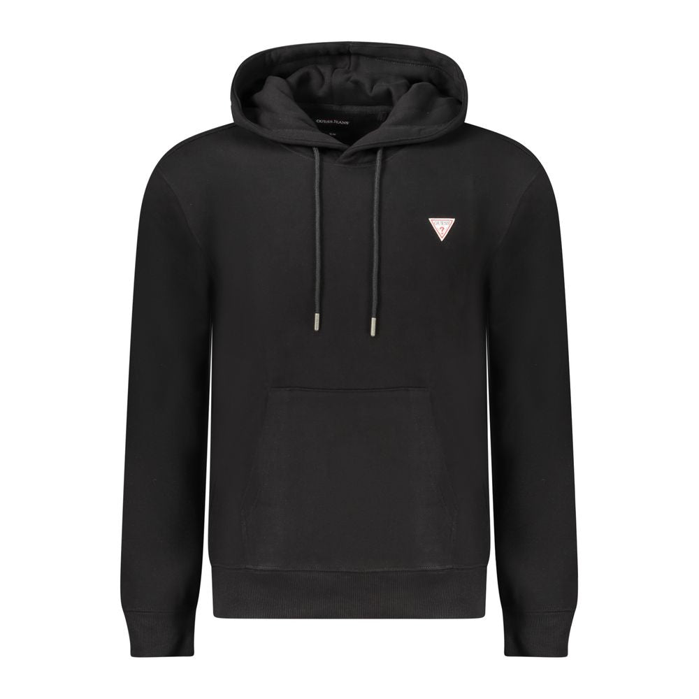 Guess Jeans Svart Bomull Herrtröja Slim Fit Huvad