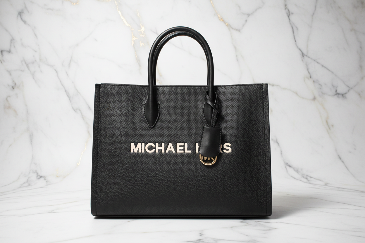 Michael Kors svart läderhandväska