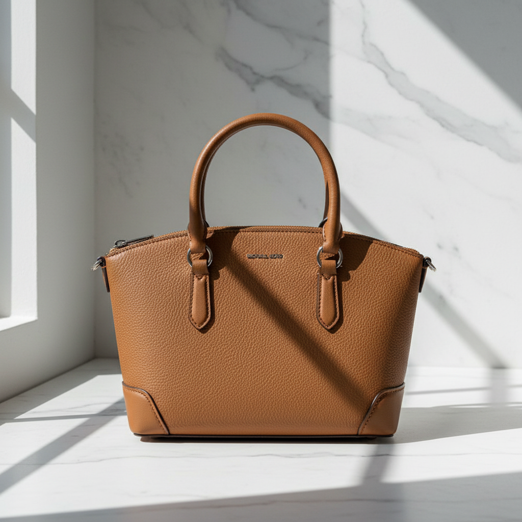 Hnědá telecí kožená kabelka Michael Kors Bos Taurus