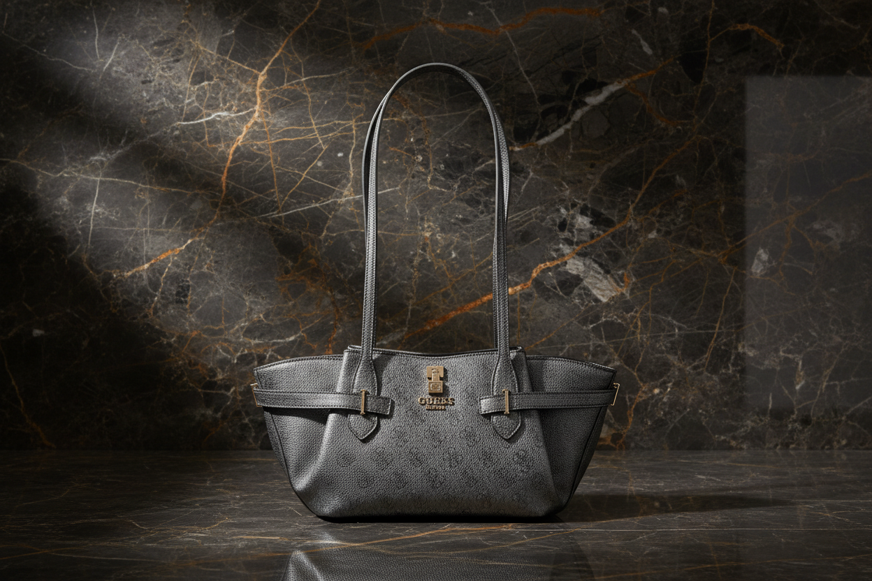 Guess Jeans Svart Polyuretan Damhandväska