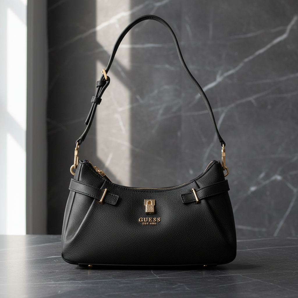 Dámská kabelka Guess Jeans z černého polyuretanu