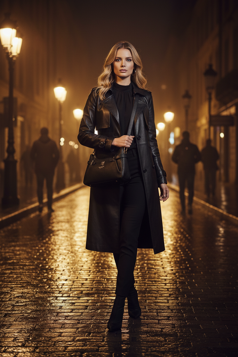 Dámská kabelka Guess Jeans z černého polyuretanu