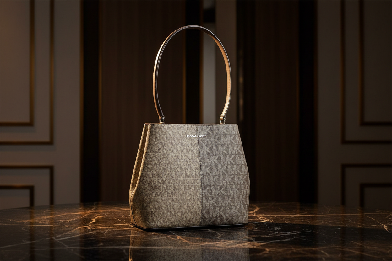 Michael Kors Bicolor Canvas Shoulder Bag