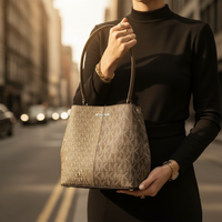 Michael Kors Bicolor Canvas Shoulder Bag