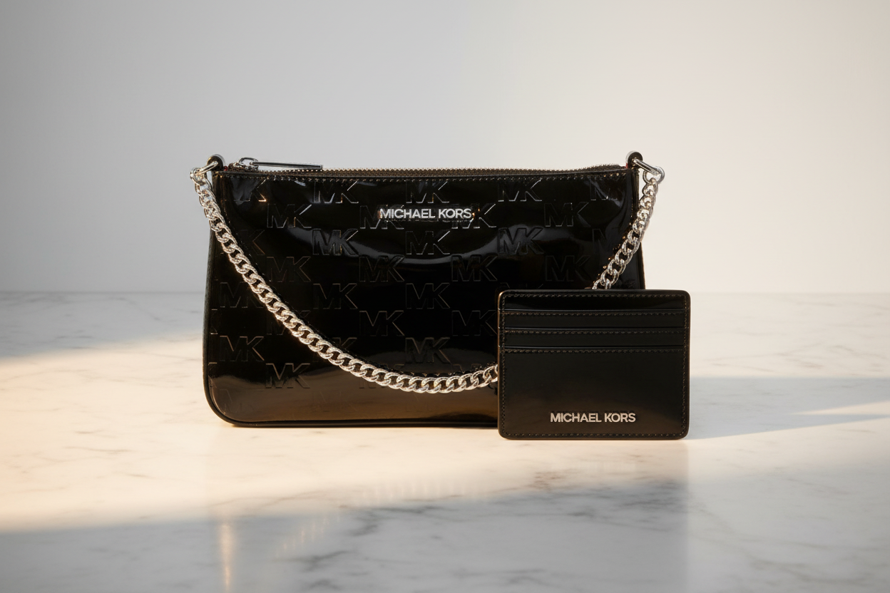 Černá plátěná psací taška Michael Kors