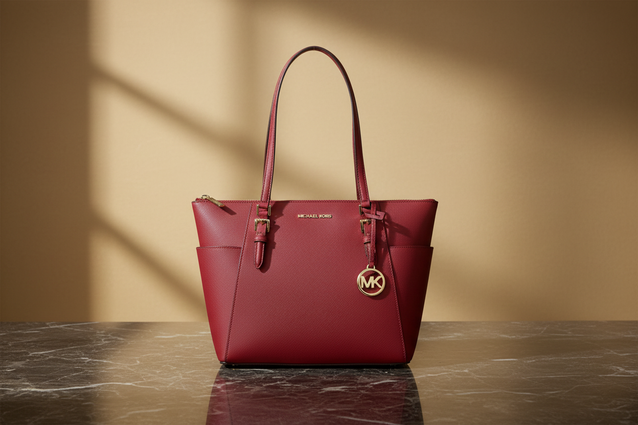 Červená kožená taška přes rameno Michael Kors