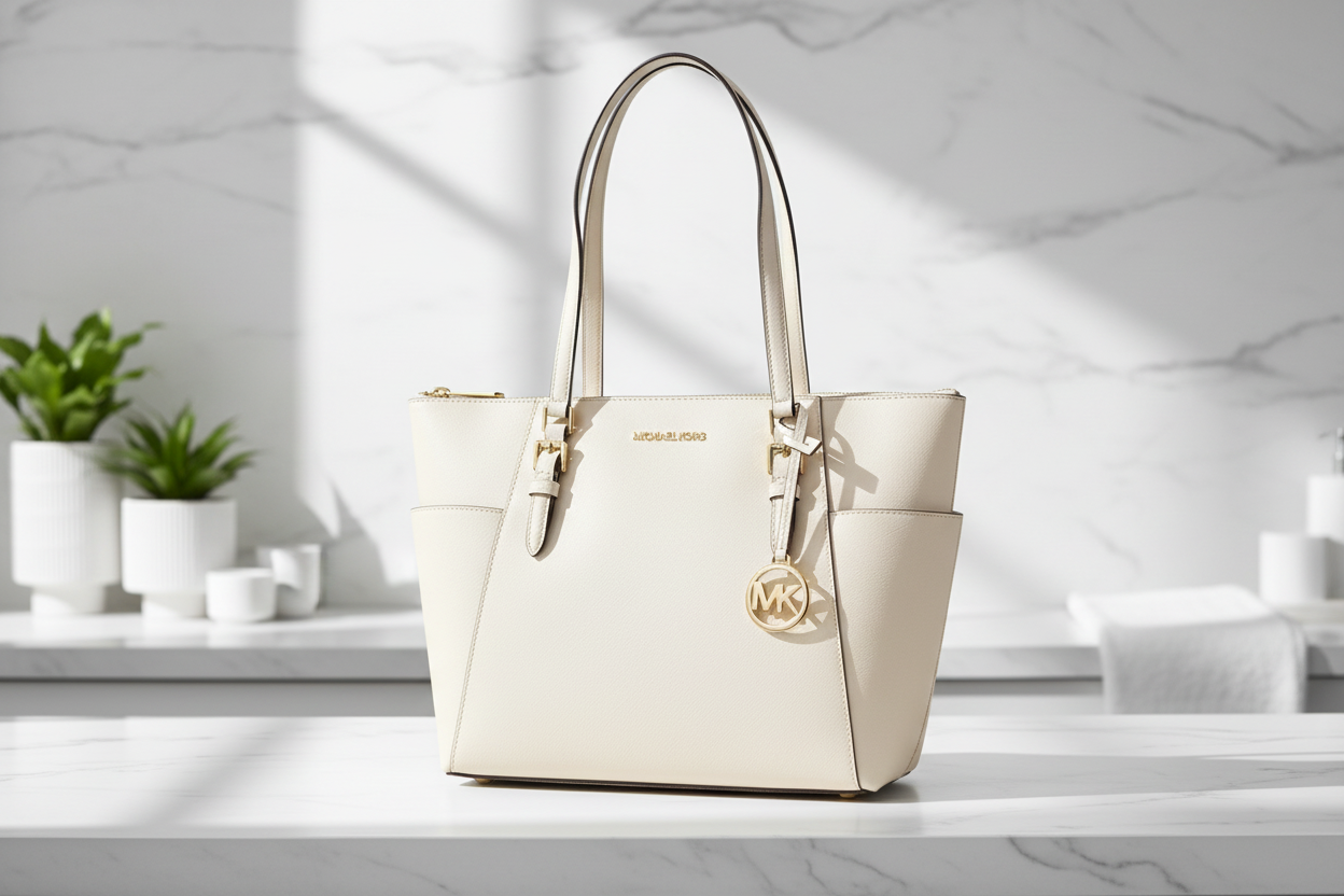 Michael Kors Beige Läder Axelväska