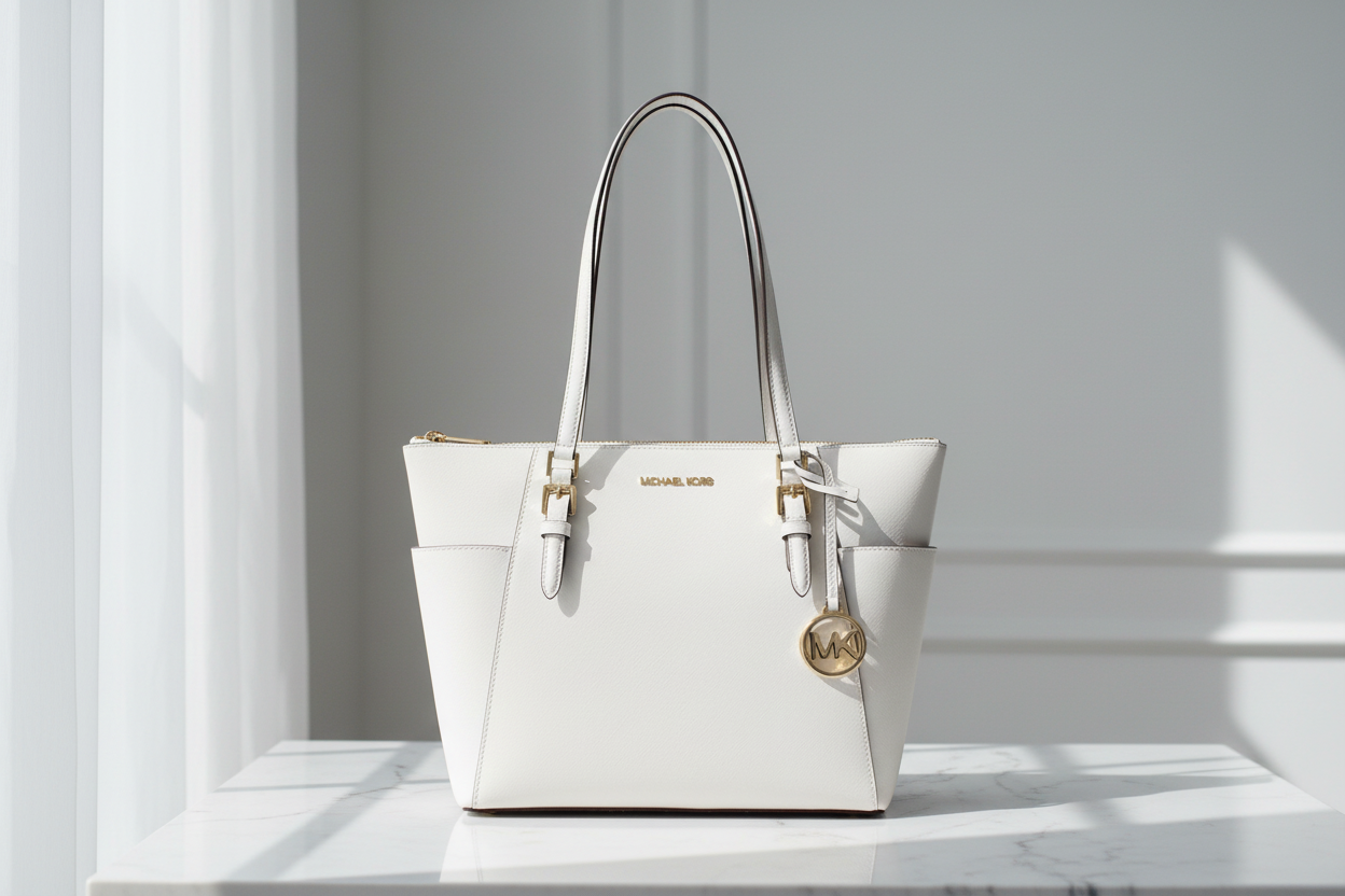Michael Kors White Leather Shoulder Bag