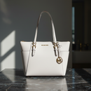 Michael Kors White Leather Shoulder Bag
