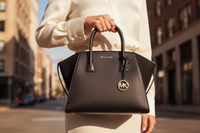 Michael Kors svart läderhandväska