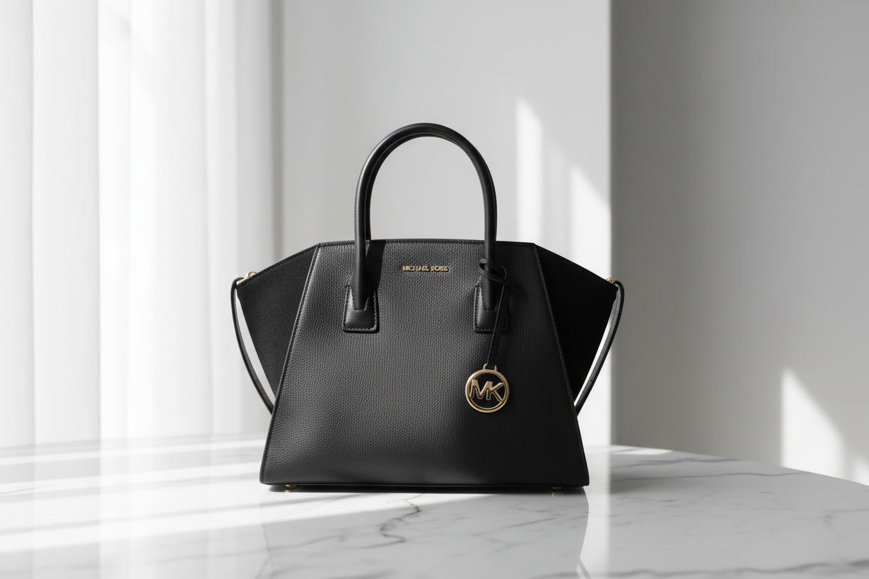 Michael Kors svart läderhandväska