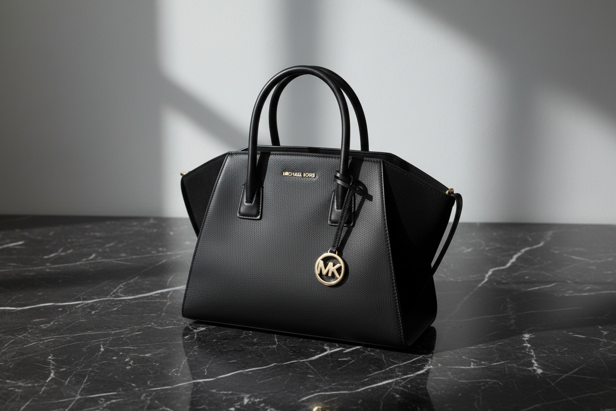 Michael Kors svart läderhandväska