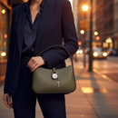 Kožená kabelka Michael Kors zelená