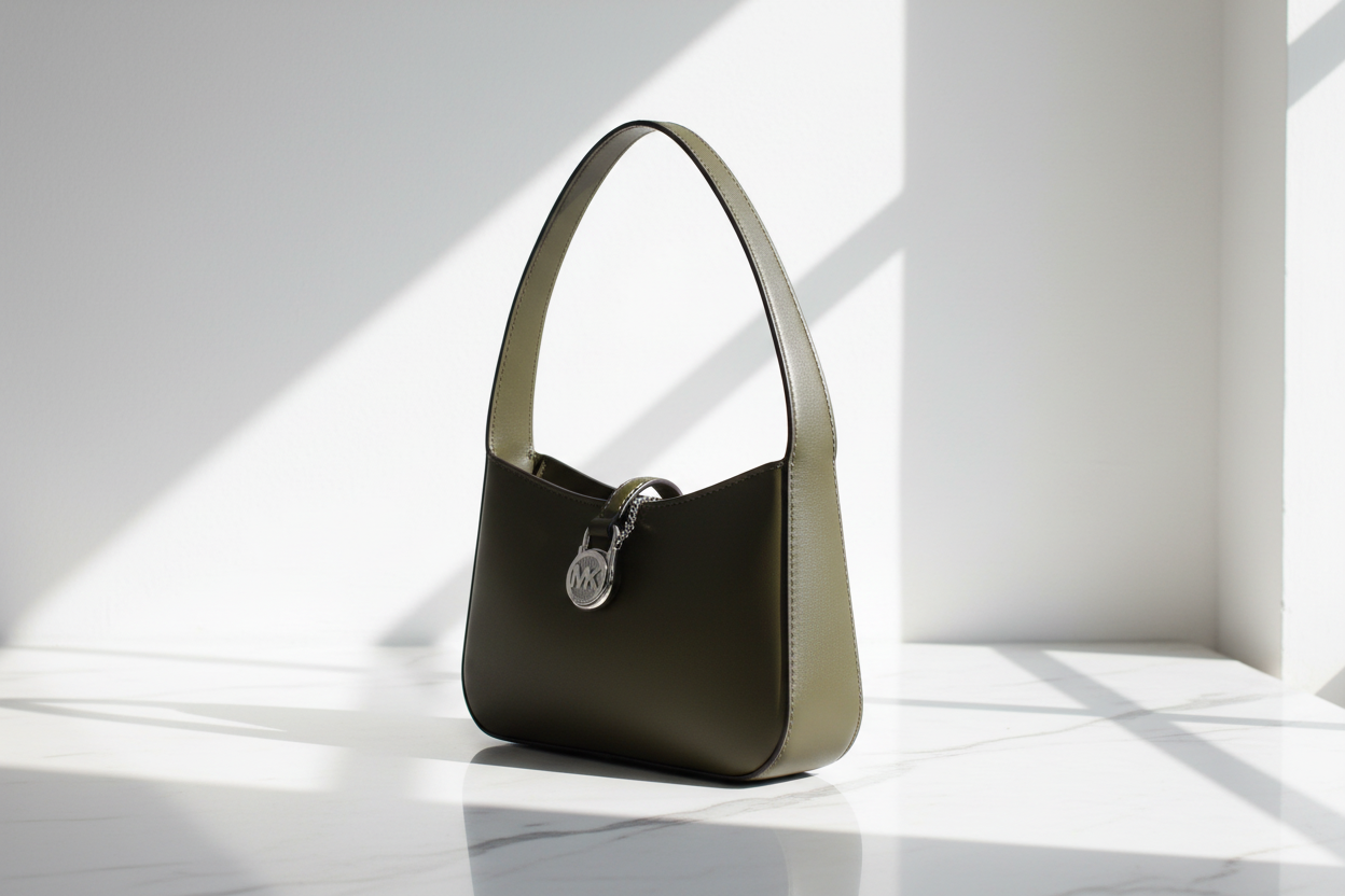 Kožená kabelka Michael Kors zelená