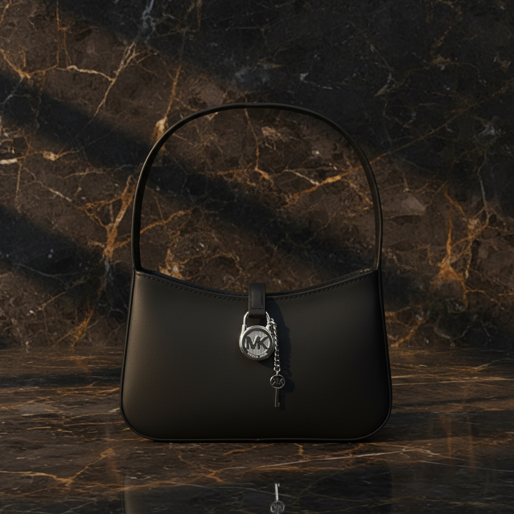 Michael Kors svart läderhandväska