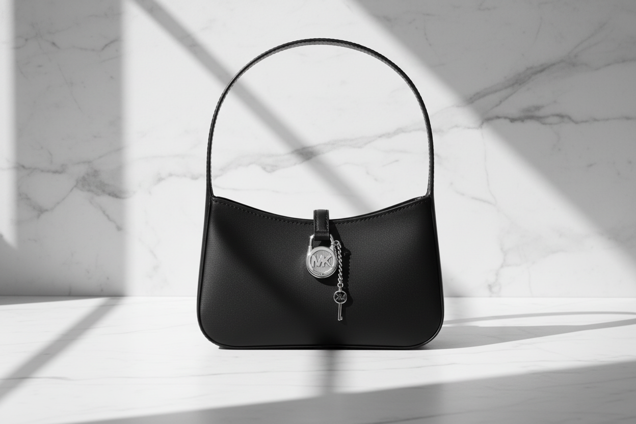 Michael Kors svart läderhandväska