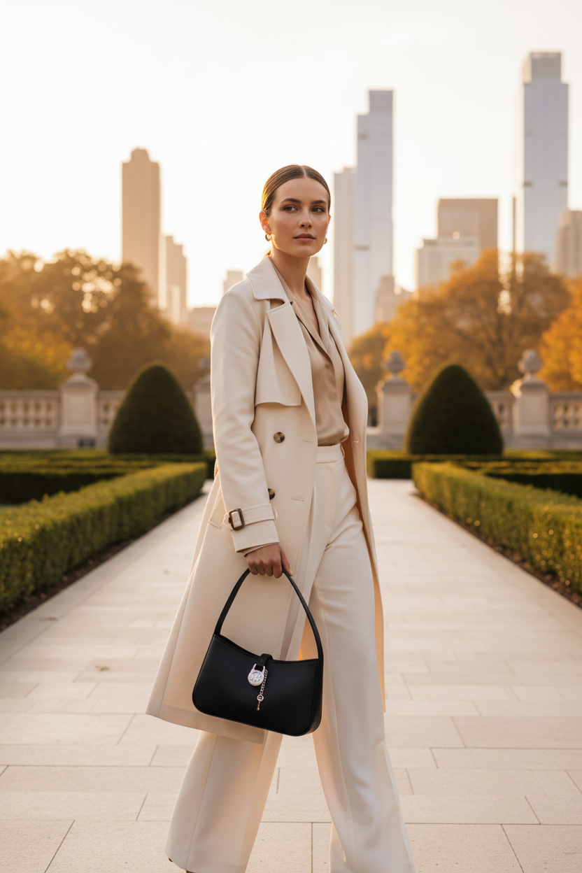 Michael Kors svart läderhandväska