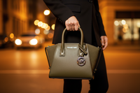 Michael Kors Grön Läderväska