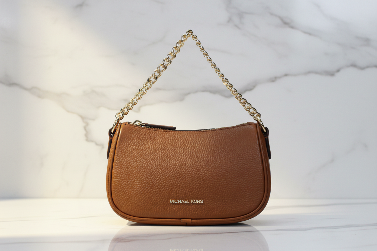 Hnědá kožená kabelka Michael Kors