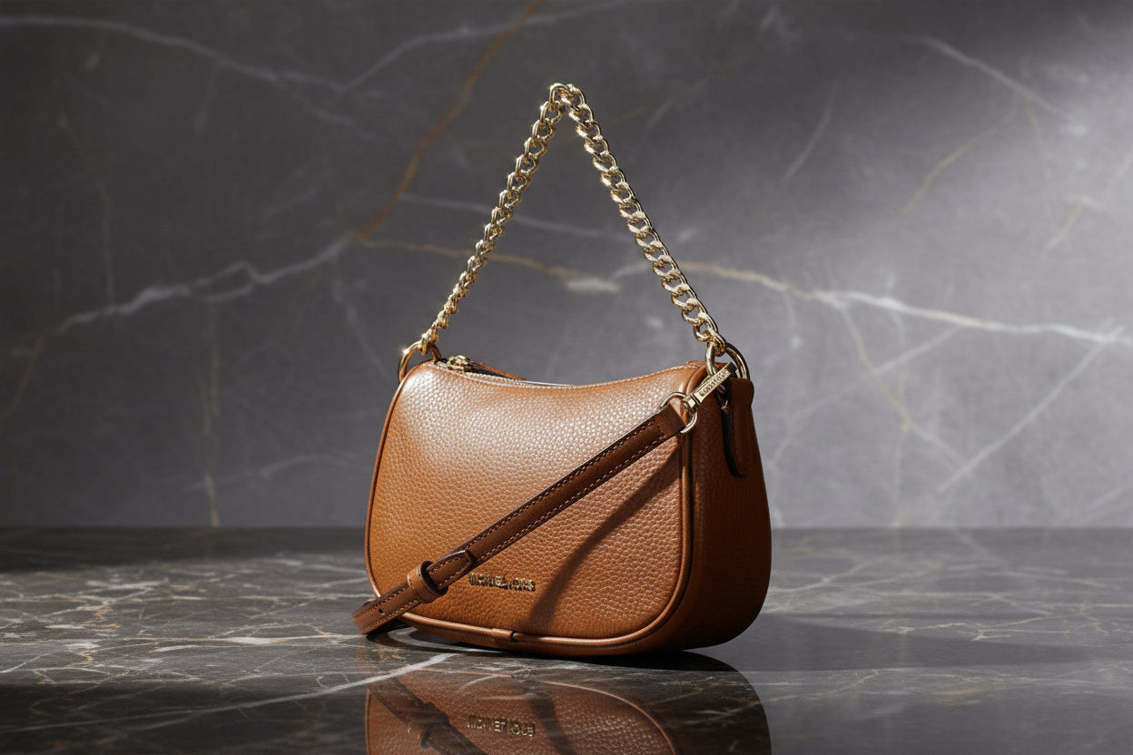 Hnědá kožená kabelka Michael Kors