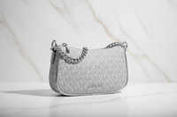 Michael Kors grå canvas axelväska