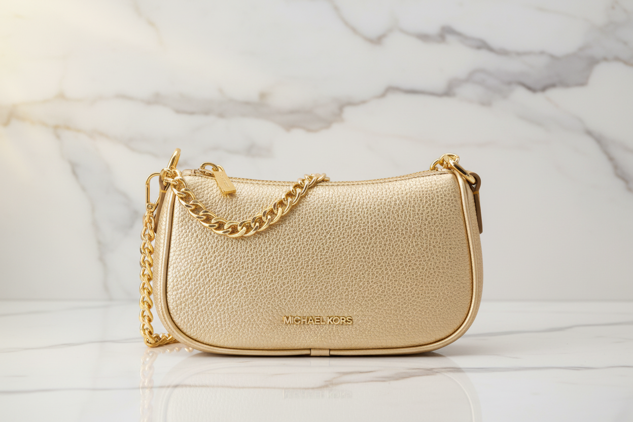 Michael Kors Guldfärgad Päls Axelväska