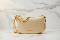 Michael Kors Guldfärgad Päls Axelväska