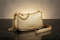 Michael Kors Guldfärgad Päls Axelväska